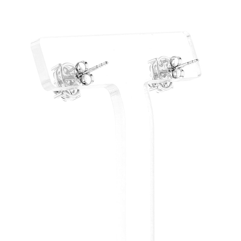 Round Diamond Studs, 18K White Gold