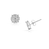 Round Diamond Studs, 18K White Gold