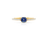 Blue Sapphire, Diamond and White Enamel Ring, 18k