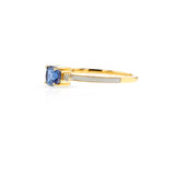 Blue Sapphire, Diamond and White Enamel Ring, 18k