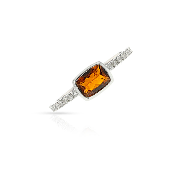 Orange Tourmaline and Diamond Ring, 18k