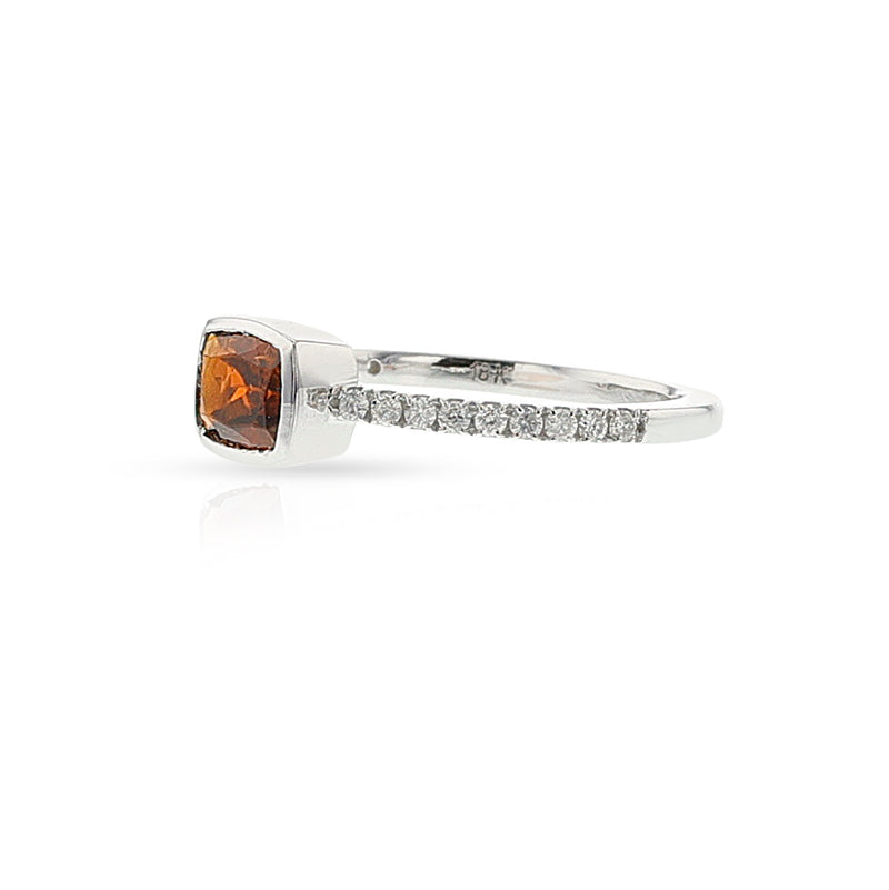 Orange Tourmaline and Diamond Ring, 18k