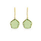 Pentagonal Green Amethyst Hoop Earrings, 18k