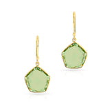 Pentagonal Green Amethyst Hoop Earrings, 18k