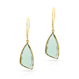 Triangular Green Amethyst Hoop Earrings, 18k