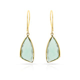 Triangular Green Amethyst Hoop Earrings, 18k