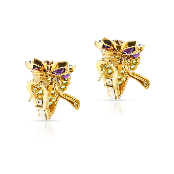 Tiffany & Co. Floral Amethyst and Tsavorite Earrings