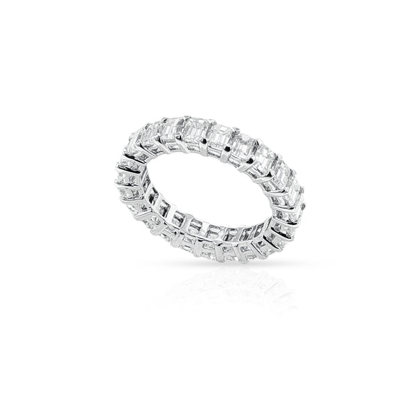 Emerald-Cut 4.6 ct. Diamond Eternity Band, 18k White Gold