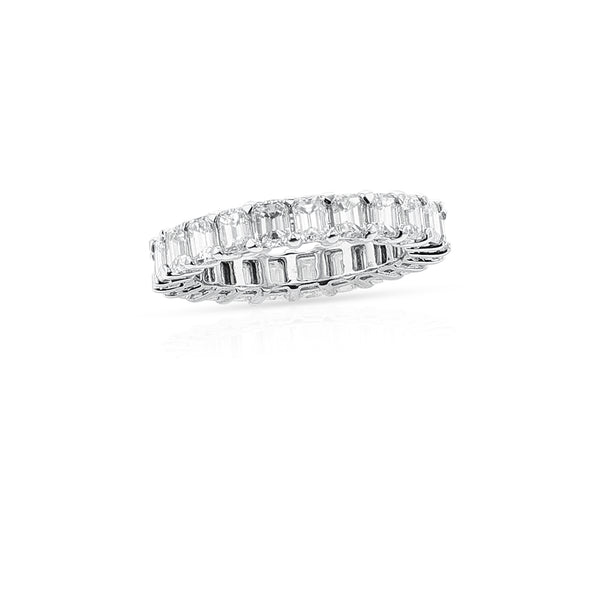 Emerald-Cut 4.6 ct. Diamond Eternity Band, 18k White Gold