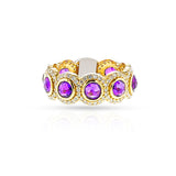 Amethyst and Diamond Band, 18K