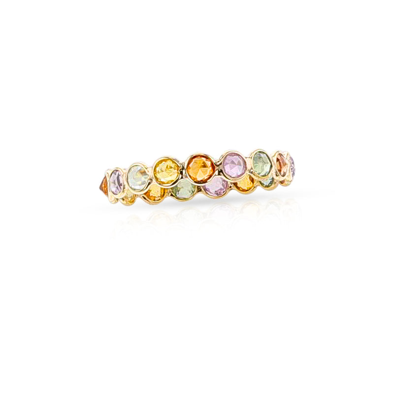 Round Multi-Sapphire Cut Stone Band, 18K