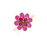 Small Ruby Floral Ring, 18k