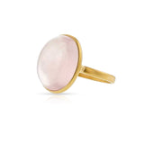 Rose Quartz Matte Finish Statement Ring, 18K