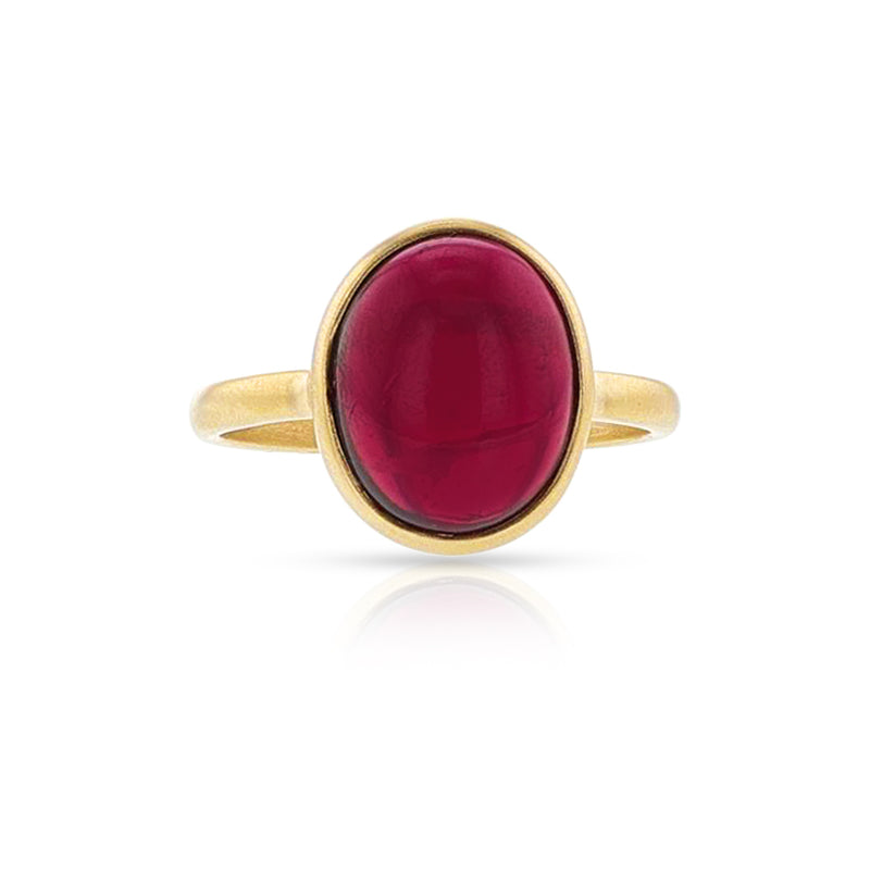 Garnet Matte Finish Statement Ring, 18k