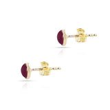 Ruby Round Cabochon Studs, 14K