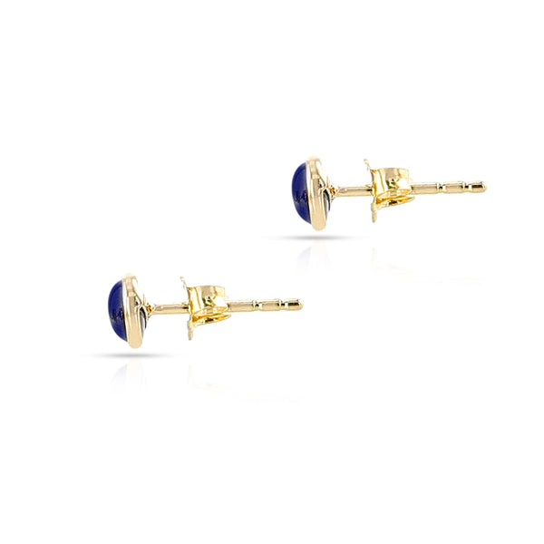 Sapphire Round Cabochon Studs, 14K