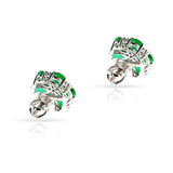Emerald and Diamond Floral Studs, 18k