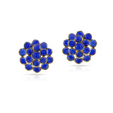 Sapphire Cabochon Floral Cocktail Earrings, 18K