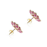 Ruby Floral Cocktail Earrings, 18K