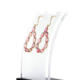 Pear Pink Tourmaline Dangling Earrings, 18k
