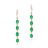 Four Oval Emerald Dangling Earrings, 18k