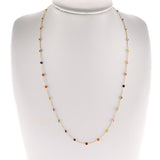 Small Multi-Sapphire Round Necklace, 18k