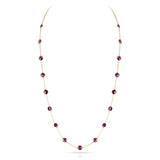 Pink Rhodolite Necklace, 18K