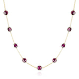 Pink Rhodolite Necklace, 18K