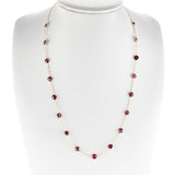 Pink Rhodolite Necklace, 18K