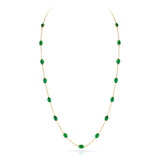 Emerald Oval Cabochon Necklace, 18k