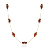 Garnet Marquise Necklace, 18k