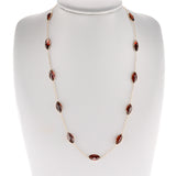 Garnet Marquise Necklace, 18k