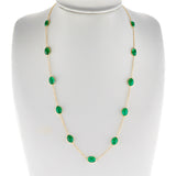 Large Emerald Oval Necklace, 18k
