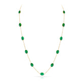 Large Emerald Oval Necklace, 18k