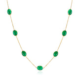 Large Emerald Oval Necklace, 18k