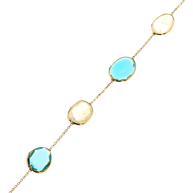 Blue Topaz and Moonstone Bracelet, 18K