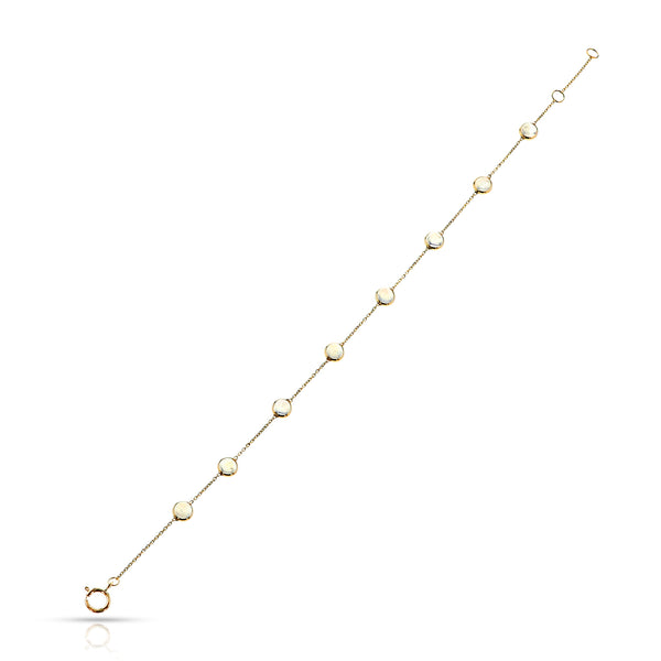 Round Moonstone Cabochon Bracelet, 18K