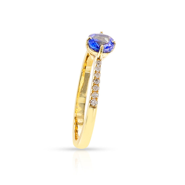 Blue Sapphire and Diamond Ring, 14k