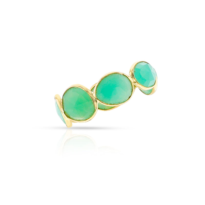 Chrysoprase Rose Cut Band, 14k