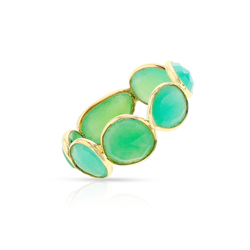 Chrysoprase Rose Cut Band, 14k