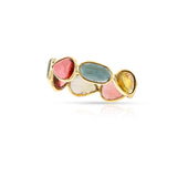 Multi-Tourmaline Rose Cut Band, 14k