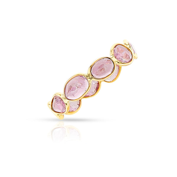 Pink Tourmaline Rose Cut Band, 14k