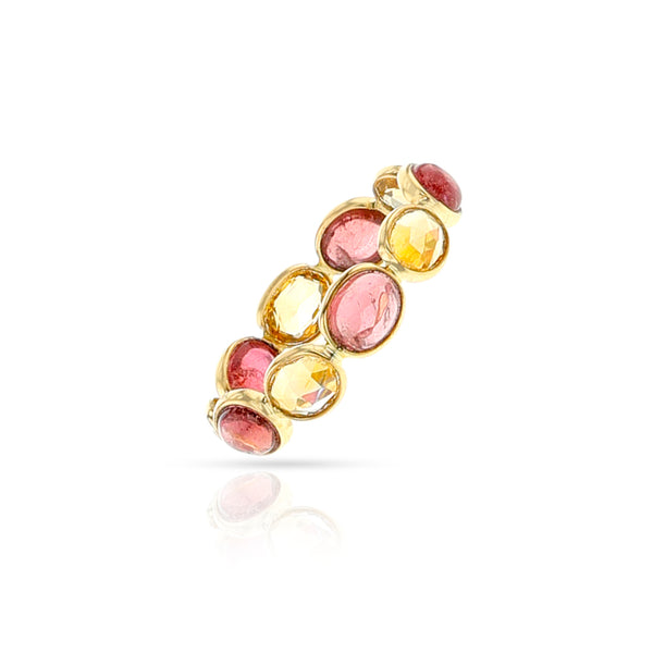 Tourmaline and Citrine Eternity Band, 14k