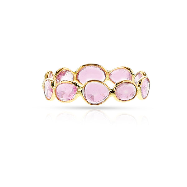 Pink Tourmaline Rose Cut Band, 14k