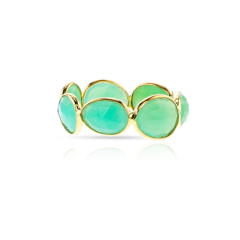 Chrysoprase Rose Cut Band, 14k