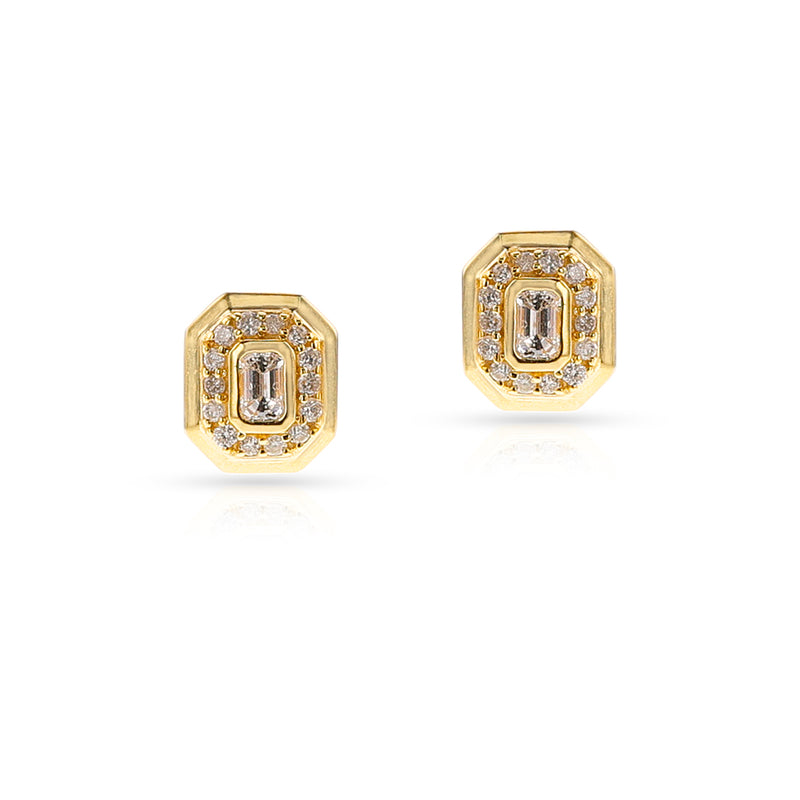 Octagonal Diamond Studs, 14k