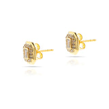 Octagonal Diamond Studs, 14k