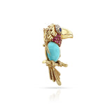 Cartier Gold, Platinum, Turquoise, Ruby, Sapphire and Diamond Toucan Brooch