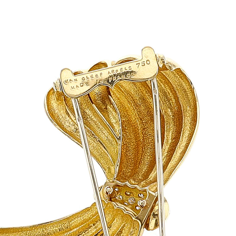 Van Cleef & Arpels France Diamond Bow Clip-Brooch, 18k