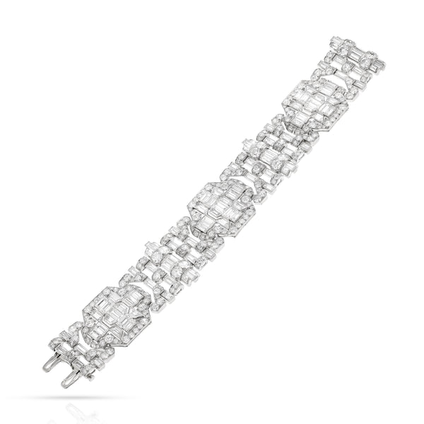 Mauboussin Paris Art Deco Diamond and Platinum Bracelet